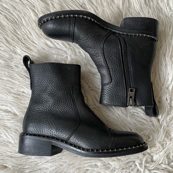 Zadig & Voltaire Black Textured Leather Studded Empress Clous Boots EUC Size 37 - Picture 7 of 12